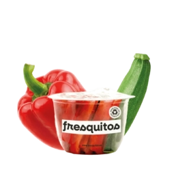 crudités de pimiento y calabacín
