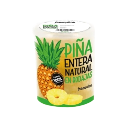 fruta natural pi&ntilde;a rodajas envasada